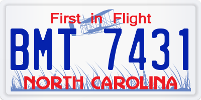 NC license plate BMT7431