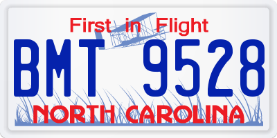 NC license plate BMT9528