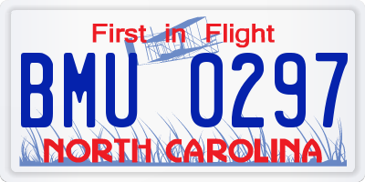 NC license plate BMU0297