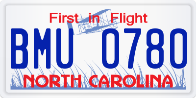 NC license plate BMU0780