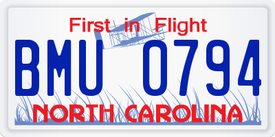 NC license plate BMU0794