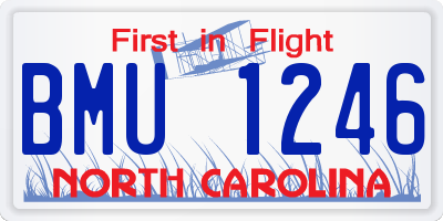 NC license plate BMU1246