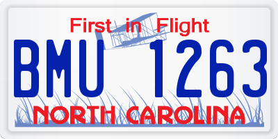 NC license plate BMU1263