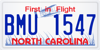 NC license plate BMU1547