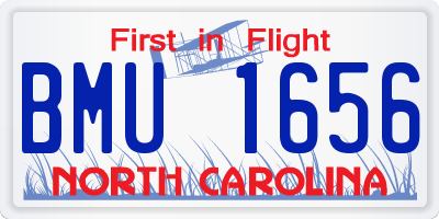 NC license plate BMU1656