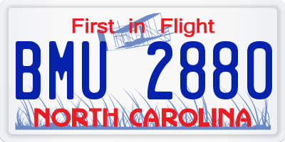 NC license plate BMU2880