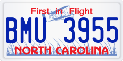 NC license plate BMU3955