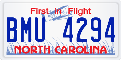 NC license plate BMU4294