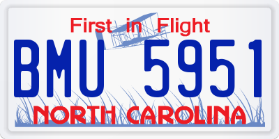 NC license plate BMU5951