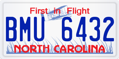 NC license plate BMU6432