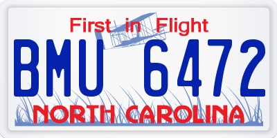 NC license plate BMU6472