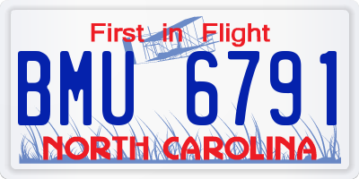 NC license plate BMU6791