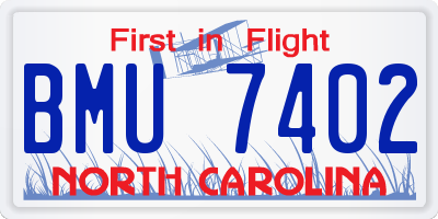 NC license plate BMU7402