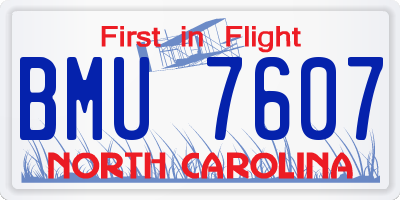 NC license plate BMU7607