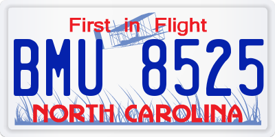 NC license plate BMU8525