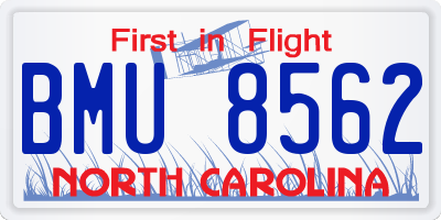 NC license plate BMU8562