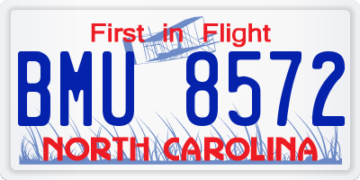 NC license plate BMU8572