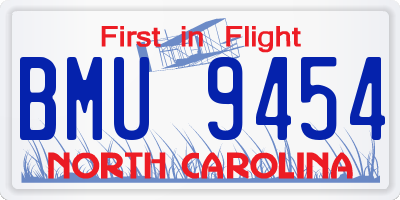 NC license plate BMU9454