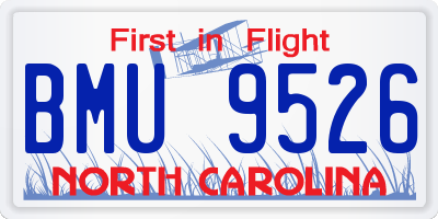 NC license plate BMU9526