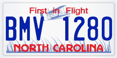 NC license plate BMV1280