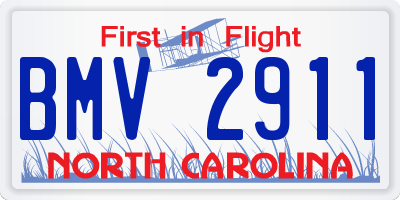 NC license plate BMV2911