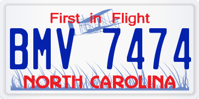 NC license plate BMV7474