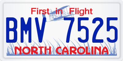NC license plate BMV7525