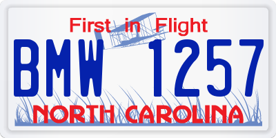 NC license plate BMW1257