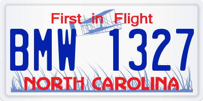 NC license plate BMW1327