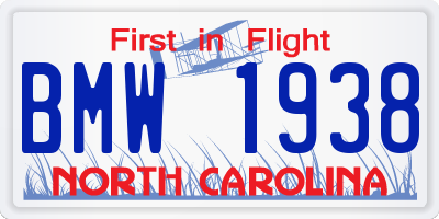NC license plate BMW1938