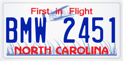 NC license plate BMW2451