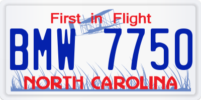NC license plate BMW7750
