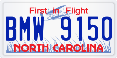 NC license plate BMW9150
