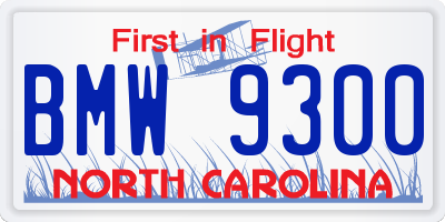 NC license plate BMW9300
