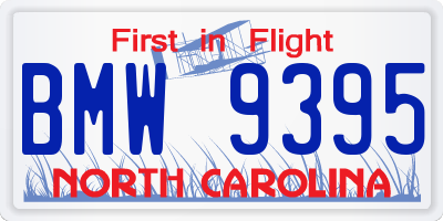 NC license plate BMW9395