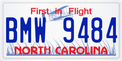 NC license plate BMW9484
