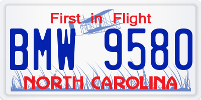 NC license plate BMW9580