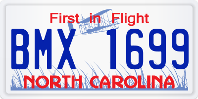 NC license plate BMX1699