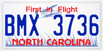 NC license plate BMX3736