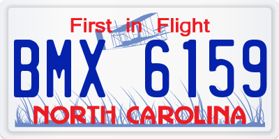 NC license plate BMX6159