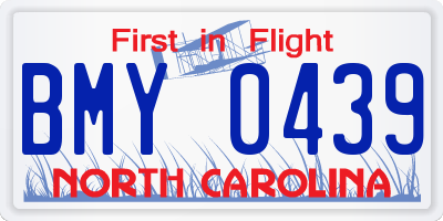 NC license plate BMY0439
