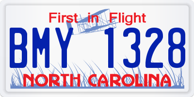 NC license plate BMY1328