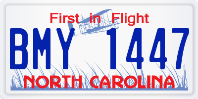 NC license plate BMY1447