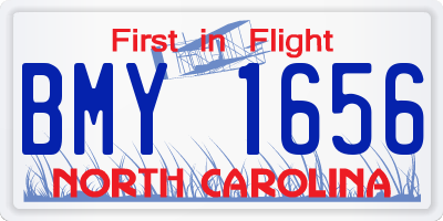 NC license plate BMY1656