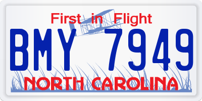 NC license plate BMY7949