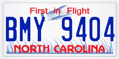 NC license plate BMY9404