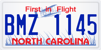 NC license plate BMZ1145
