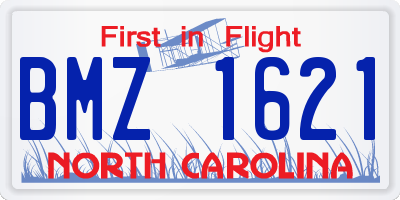 NC license plate BMZ1621