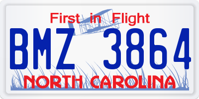NC license plate BMZ3864