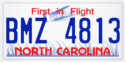 NC license plate BMZ4813